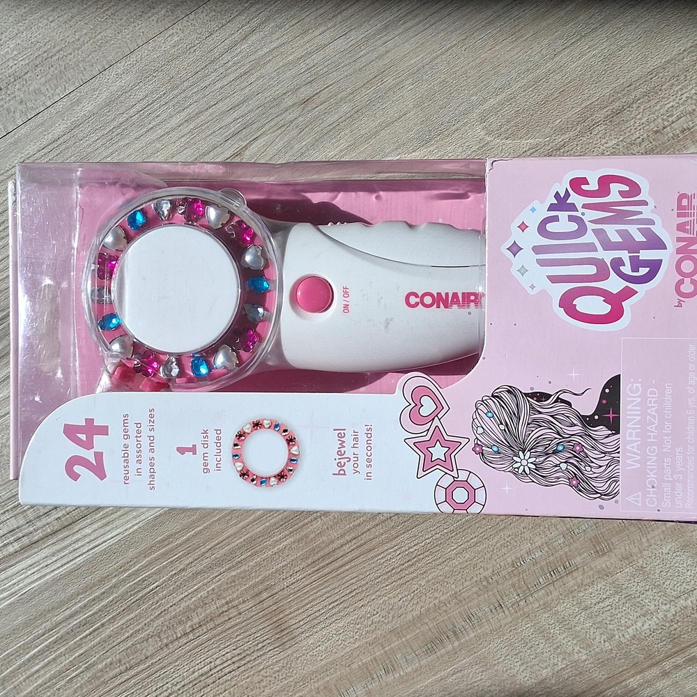 Conair Quick Gems (New In Box) Hair Bejeweler - White and Pink
